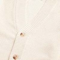 Cotton Knit Cardigan in Egret