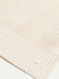 Cotton Knit Cardigan in Egret