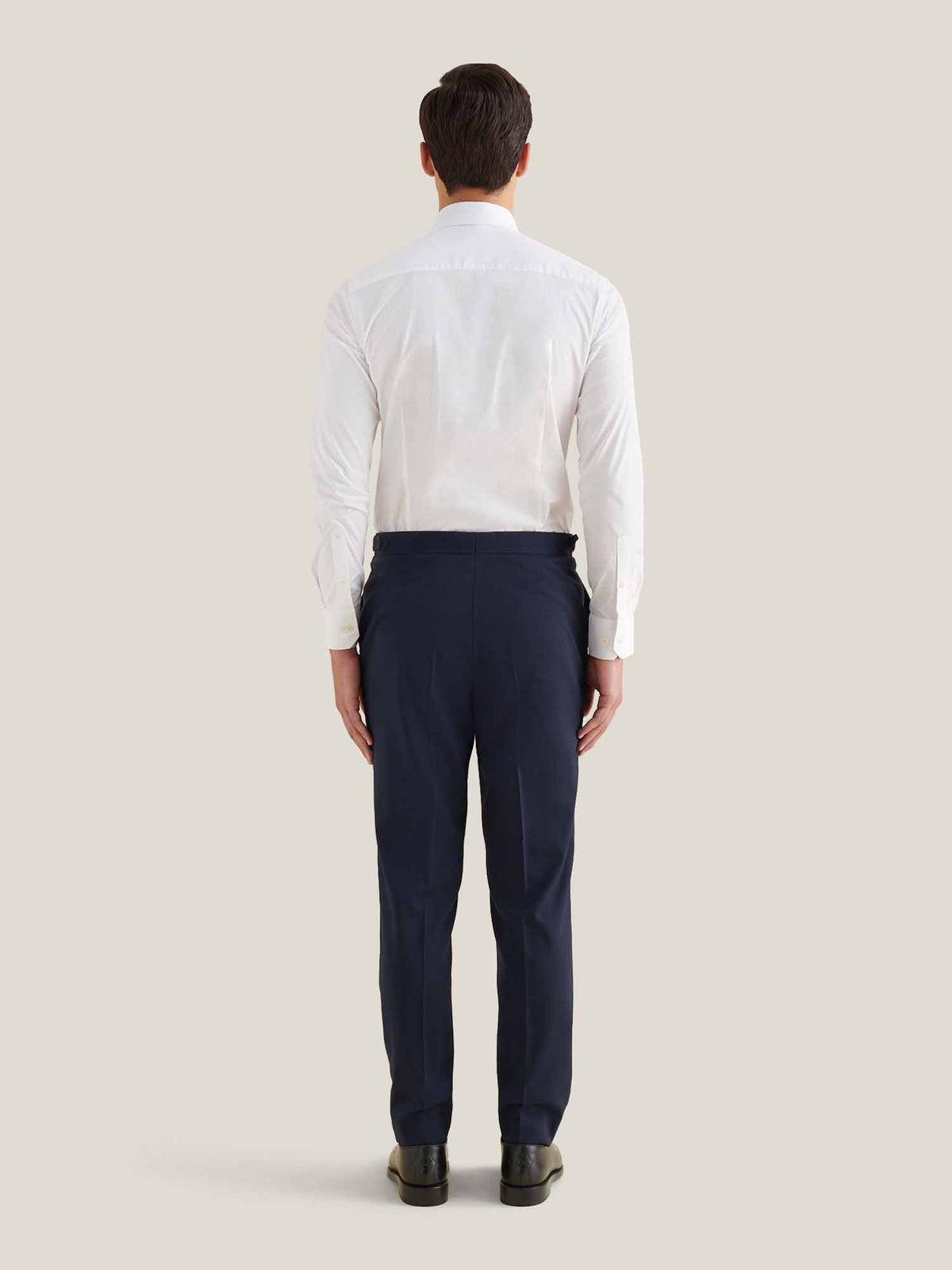 Cotton Poplin Slim Fit High Collar Shirt in Bright White