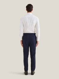 Cotton Poplin Slim Fit High Collar Shirt in Bright White