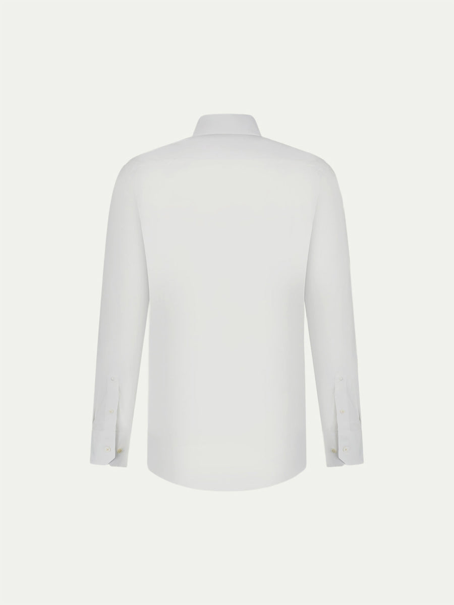 Peckham Rye Mens High Collar Slim Fit Poplin Shirt in Bright White