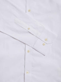 Cotton Poplin Slim Fit High Collar Shirt in Bright White