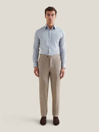 Cadogan High Collar Slim Fit Shirt in Blue Blizzard