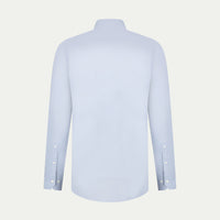 Peckham Rye Mens High Collar Slim Fit Poplin Shirt in Blue Blizzard