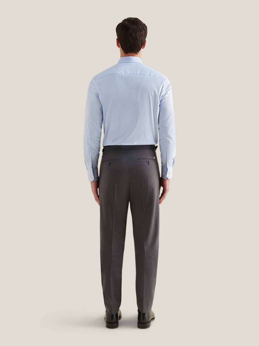 Puppytooth Cutaway Collar Shirt in Blue Blizzard