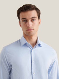Puppytooth Cutaway Collar Shirt in Blue Blizzard