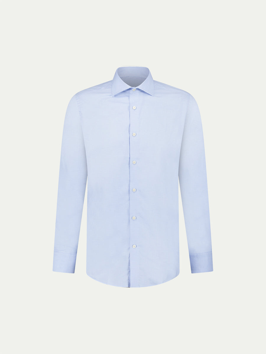 Peckham Rye Mens Puppytooth Shirt in Blue Blizzard