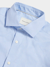 Puppytooth Cutaway Collar Shirt in Blue Blizzard