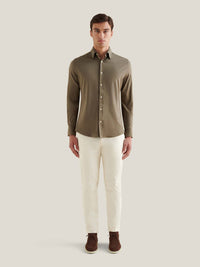 Jersey Hidden-Button Shirt in Sea Turtle