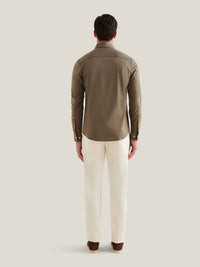 Jersey Hidden-Button Shirt in Sea Turtle