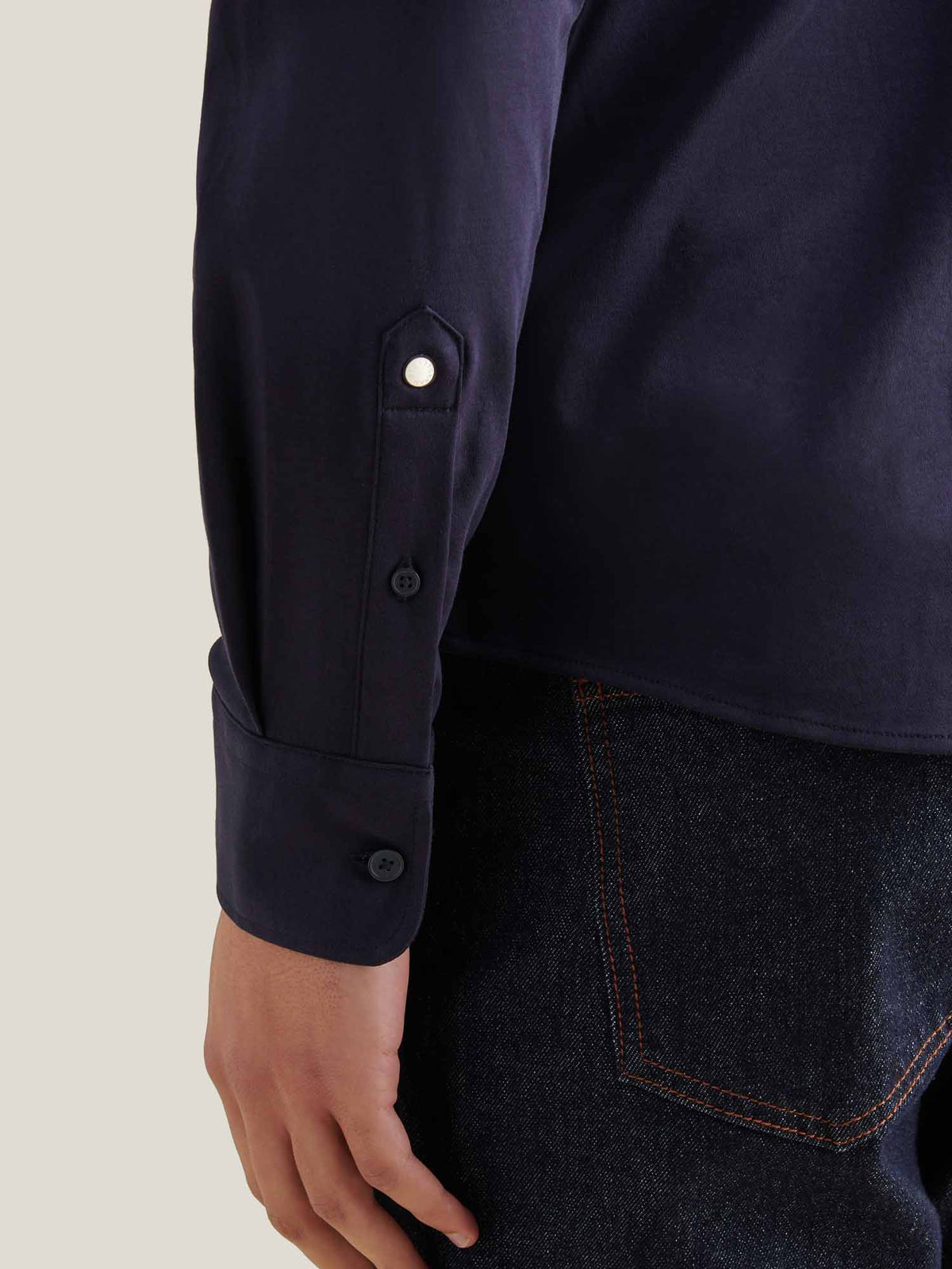 Portman Jersey Shirt in Dark Sapphire Navy