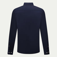 Peckham Rye Mens Mercerised Jersey Shirt in Dark Sapphire Navy
