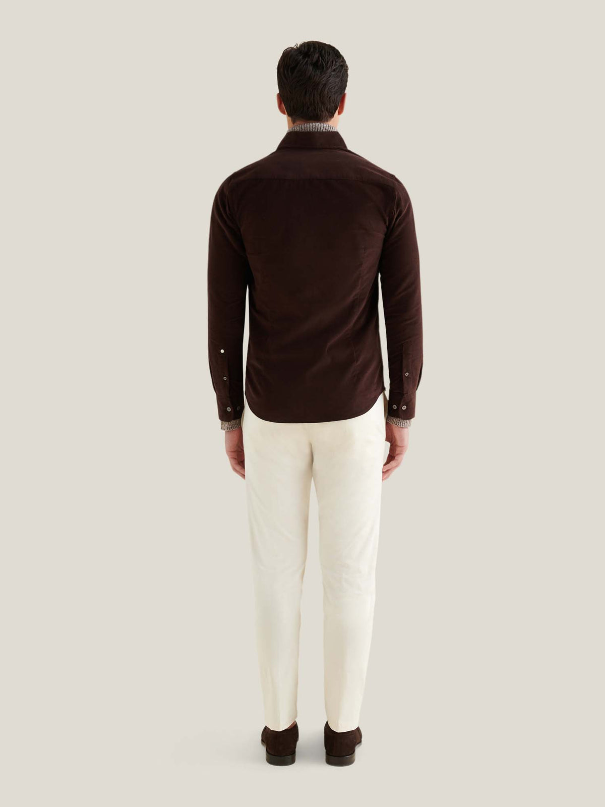 Micro Cord Button-Down Shirt in Java