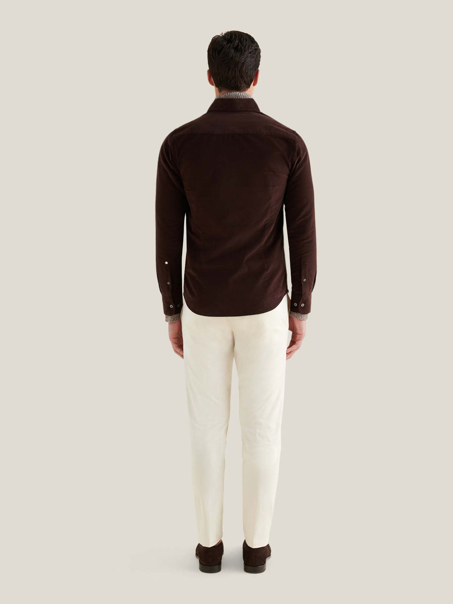Micro Cord Button-Down Shirt in Java
