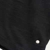 Slub Jersey Long Sleeve Polo Shirt in Black