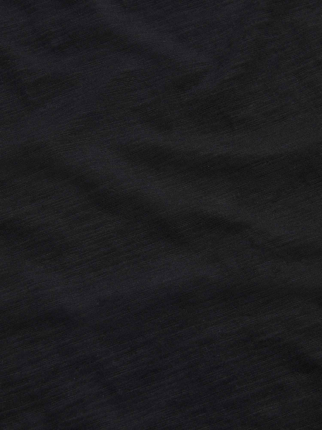 Slub Jersey Long Sleeve Polo Shirt in Black