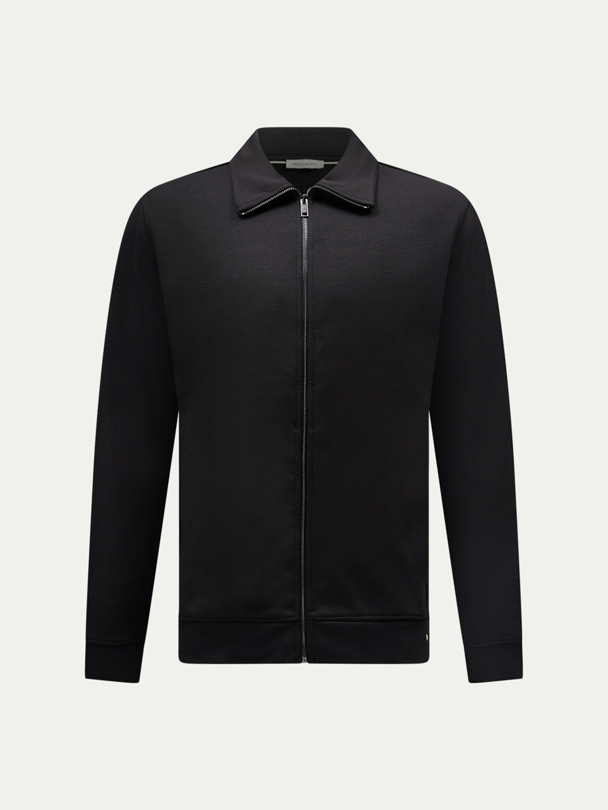 Jersey Interlock Zip Funnel Sweat in Black