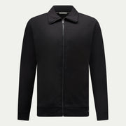 Jersey Interlock Zip Funnel Sweat in Black