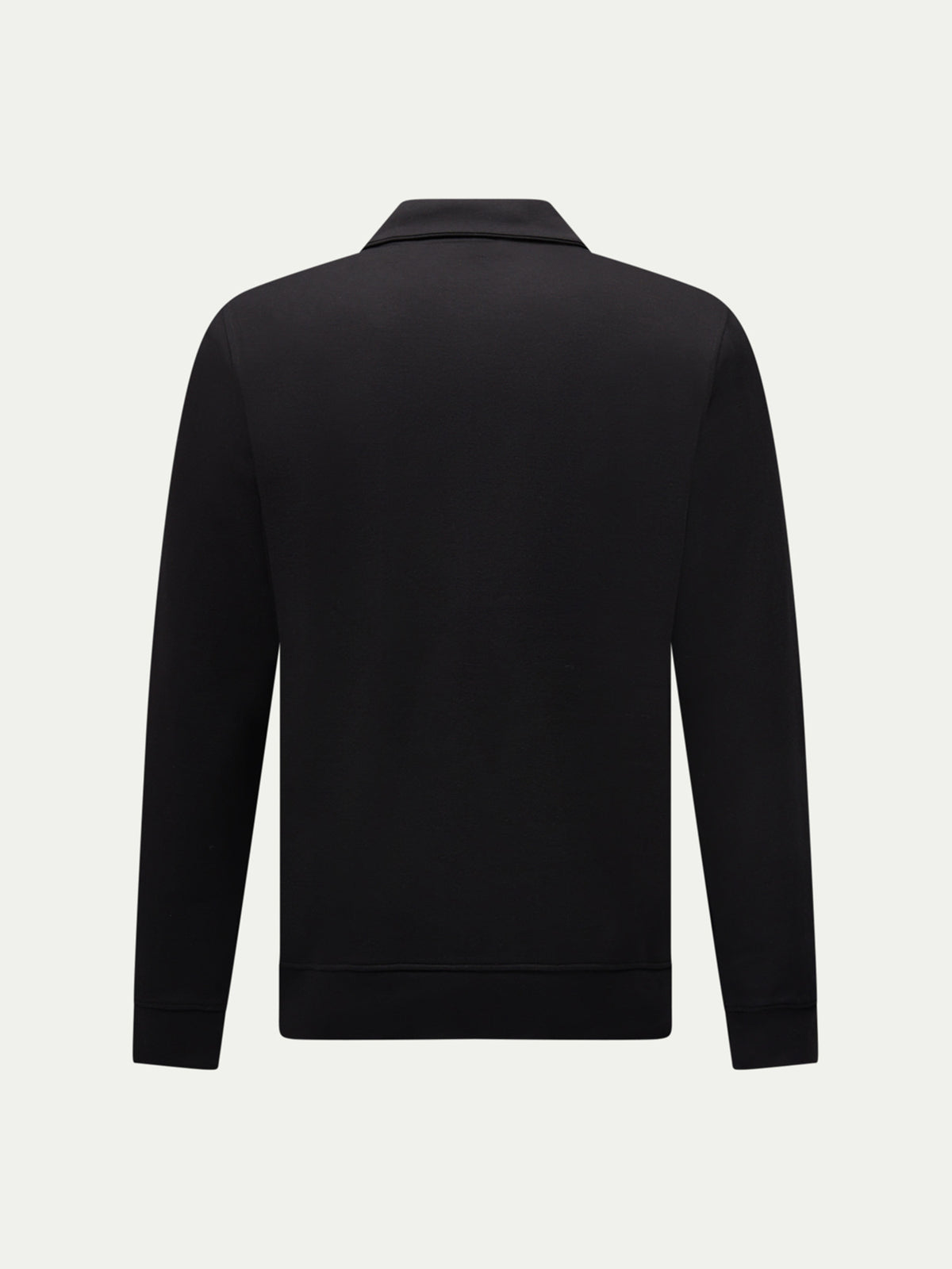 Jersey Interlock Zip Funnel Sweat in Black