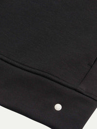 Jersey Interlock Zip Funnel Sweat in Black