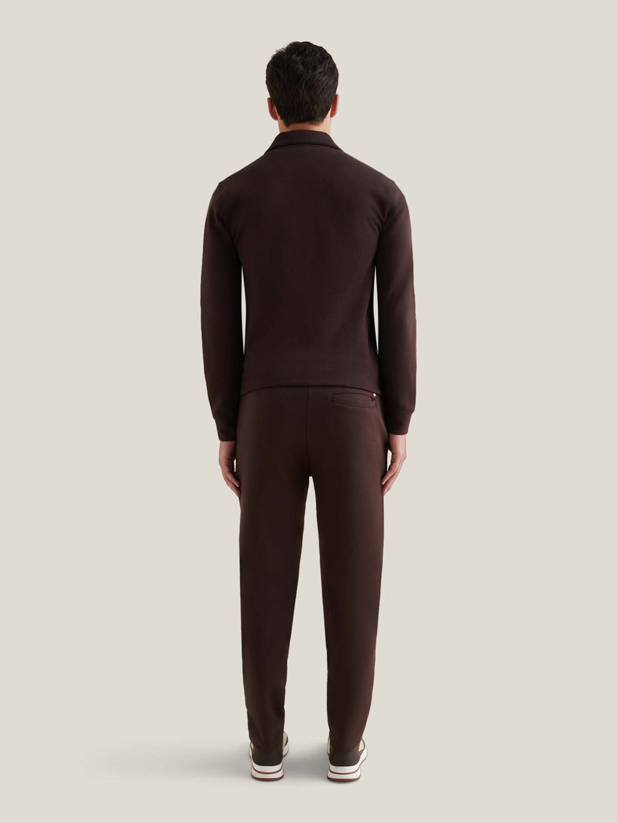 Jersey Interlock Zip Funnel Sweat in Java