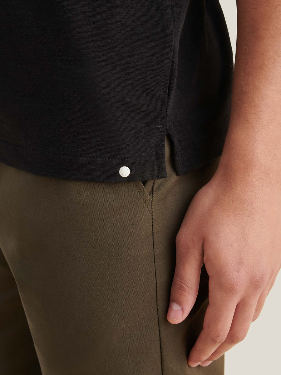 Slub Jersey Polo Shirt in Black