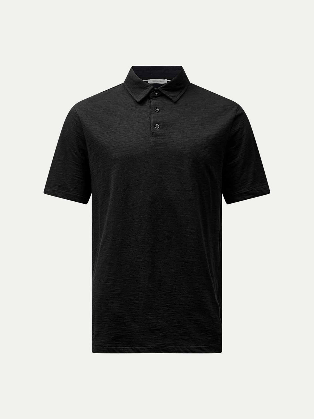 Slub Jersey Polo Shirt in Black