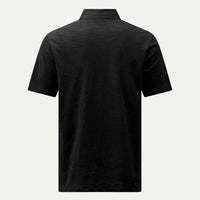 Slub Jersey Polo Shirt in Black