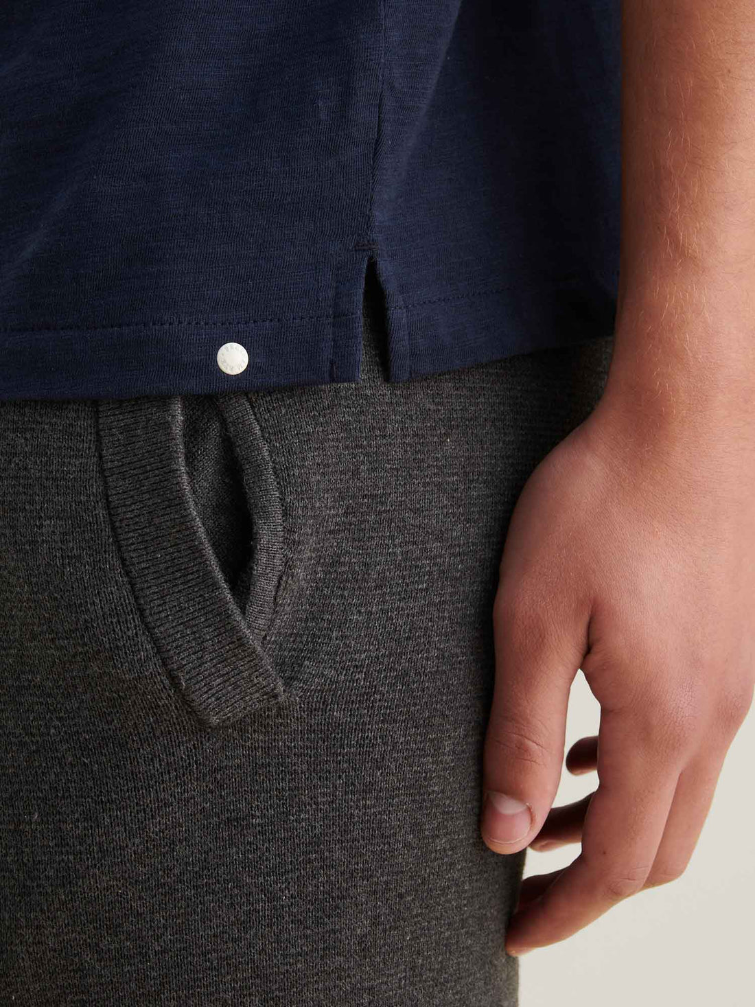 Slub Jersey Polo Shirt in Dark Sapphire Navy