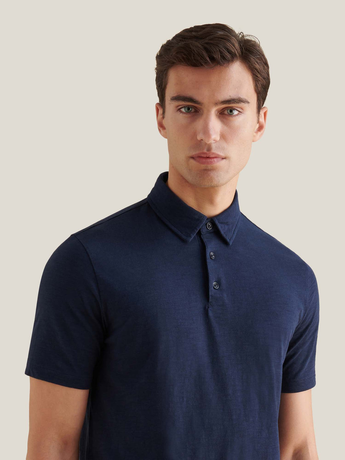 Slub Jersey Polo Shirt in Dark Sapphire Navy