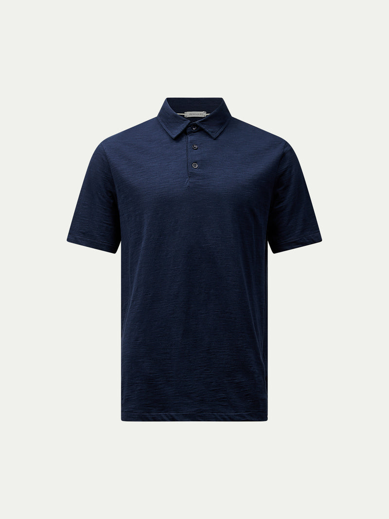 Mercerised Cotton Polo Shirt Dark Sapphire Navy