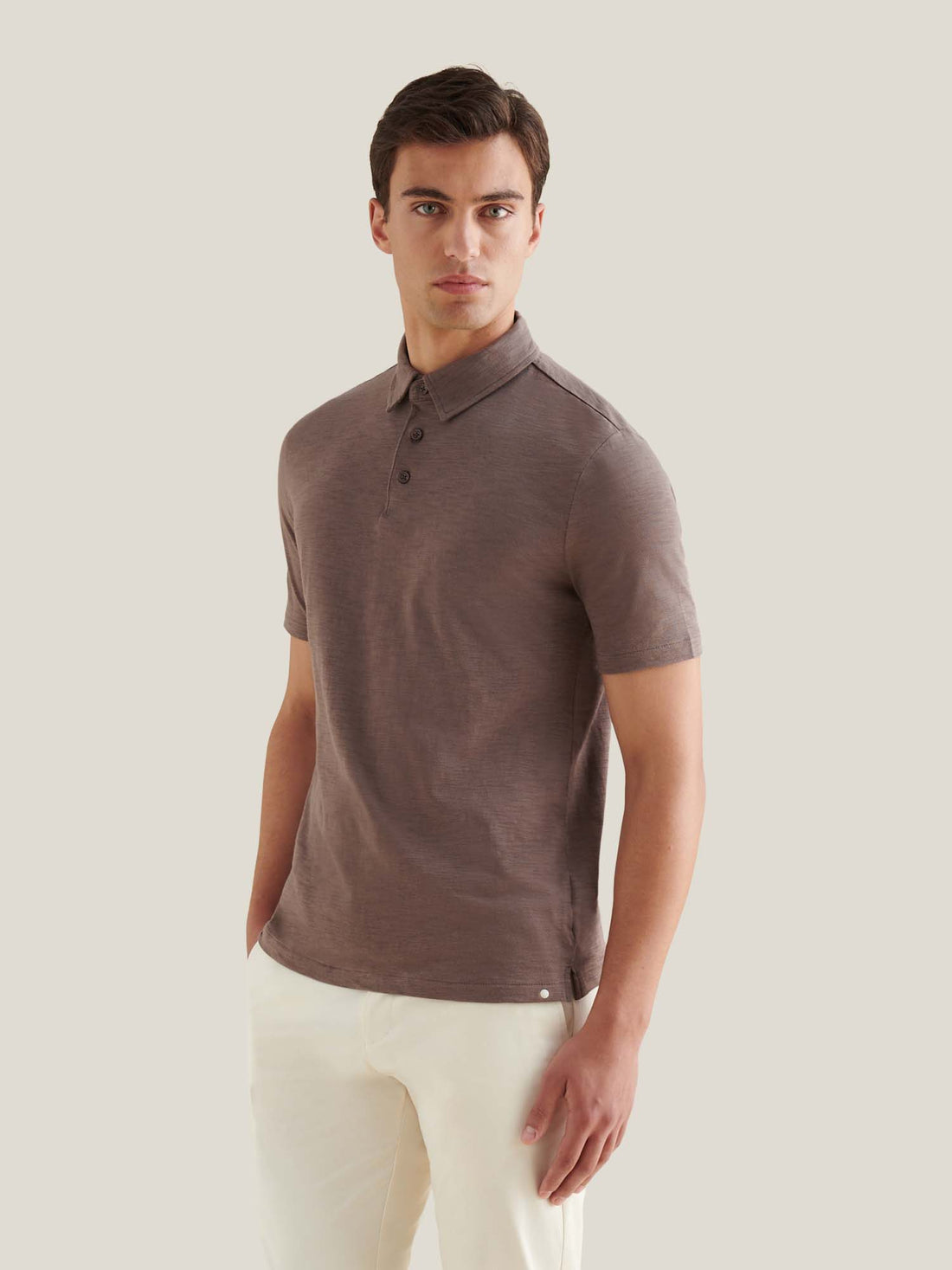 Slub Jersey Polo Shirt in Iron