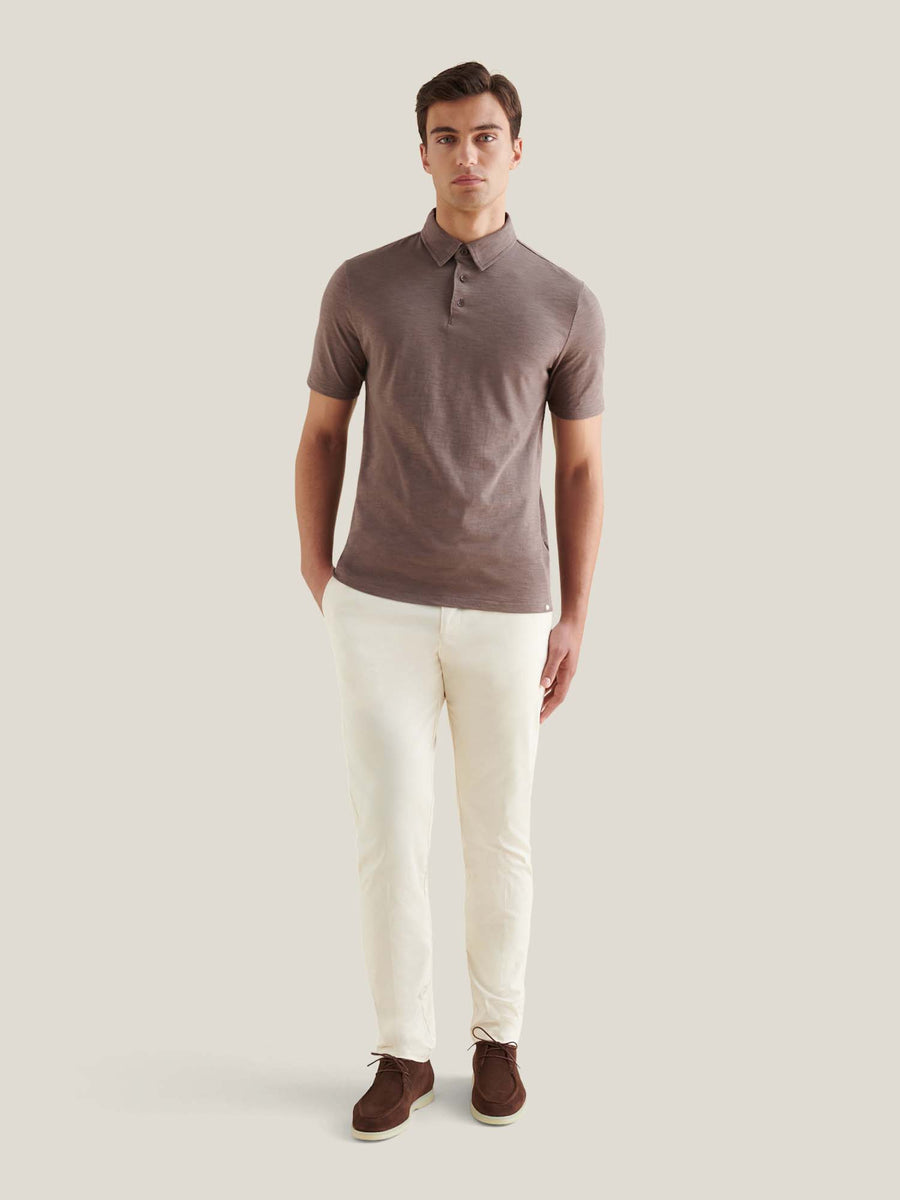 Slub Jersey Polo Shirt in Iron