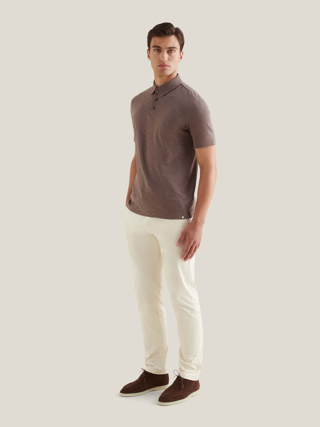 Slub Jersey Polo Shirt in Iron