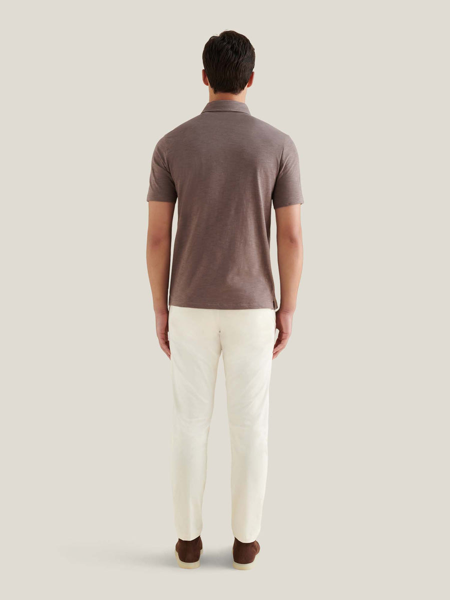 Slub Jersey Polo Shirt in Iron