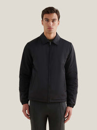 Light Padded Collar Bomber Jacket in Black