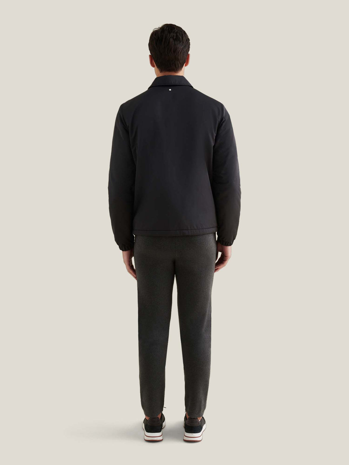 Light Padded Collar Bomber Jacket in Black