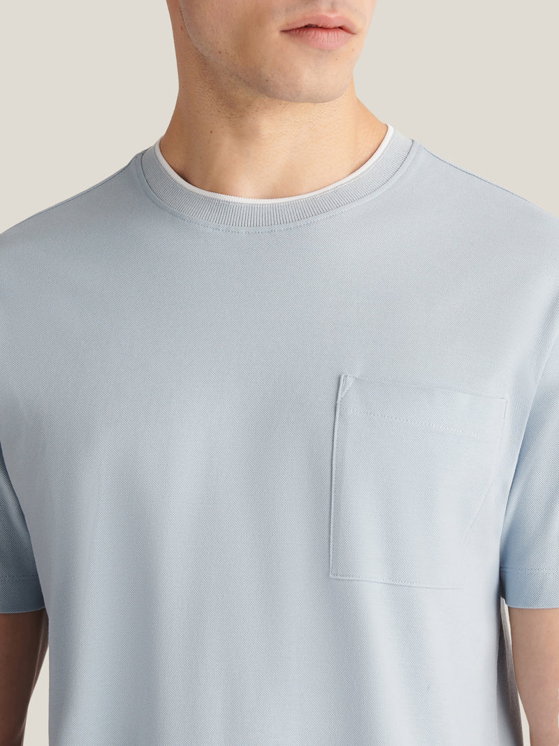 Cabana Pique Pocket T-Shirt in Blue Haze