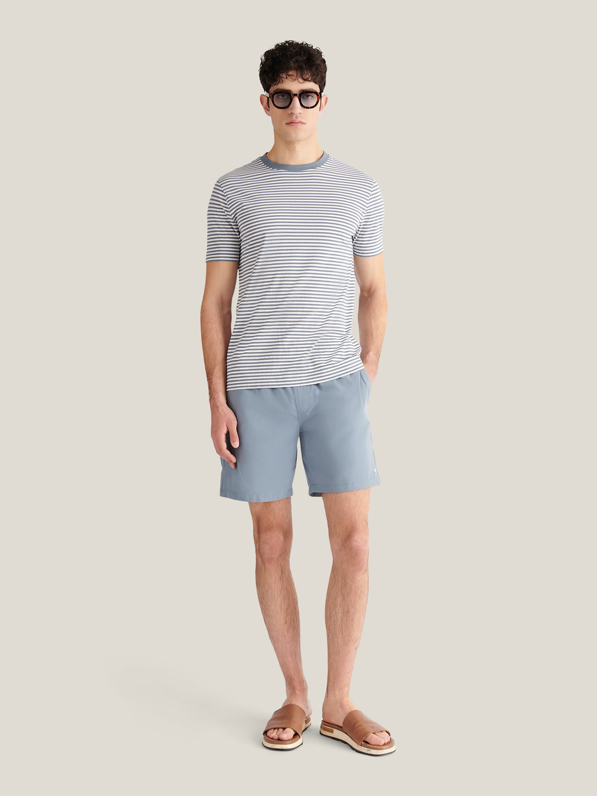 Noli Stripe Pique T-Shirt in Blue Mirage