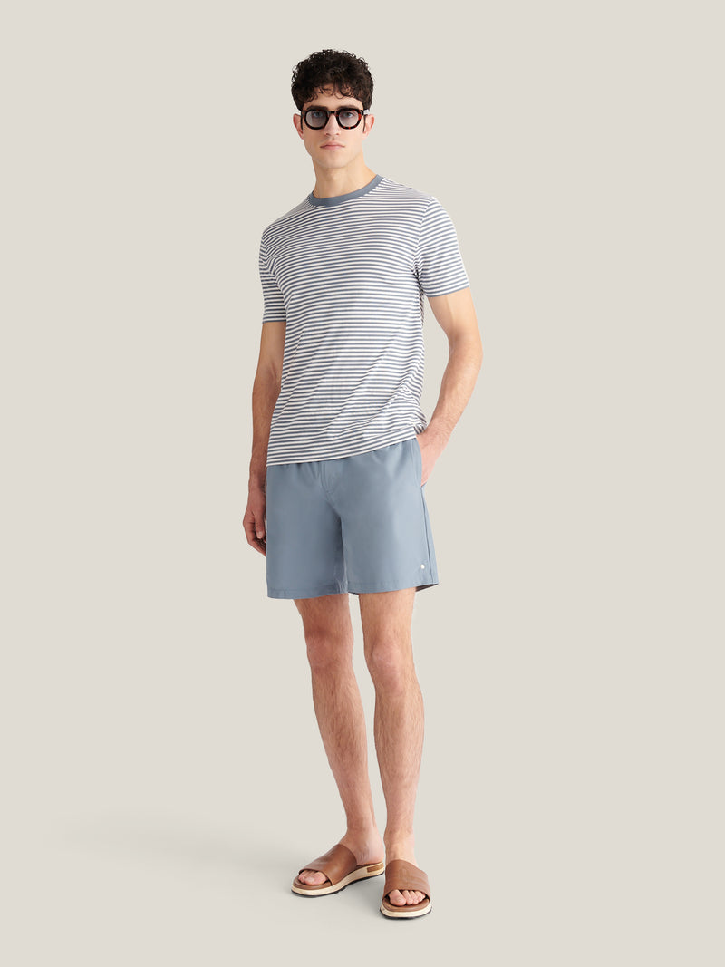 Noli Stripe Pique T-Shirt in Blue Mirage