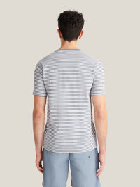Noli Stripe Pique T-Shirt in Blue Mirage