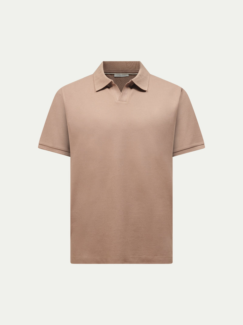 Portofino Open Collar Polo in Caribou