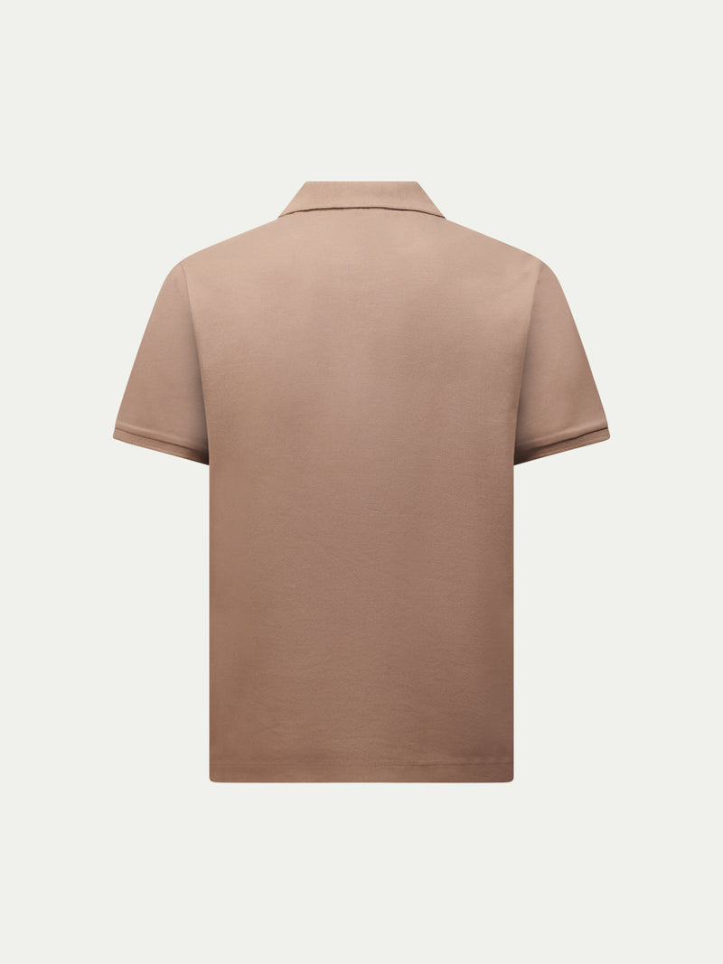 Portofino Open Collar Polo in Caribou