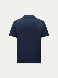 Portofino Open Collar Polo in Dark Sapphire Navy