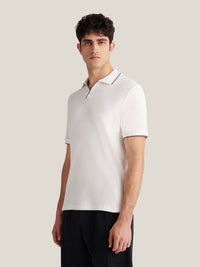 Bagni Towelling Polo in Bright White