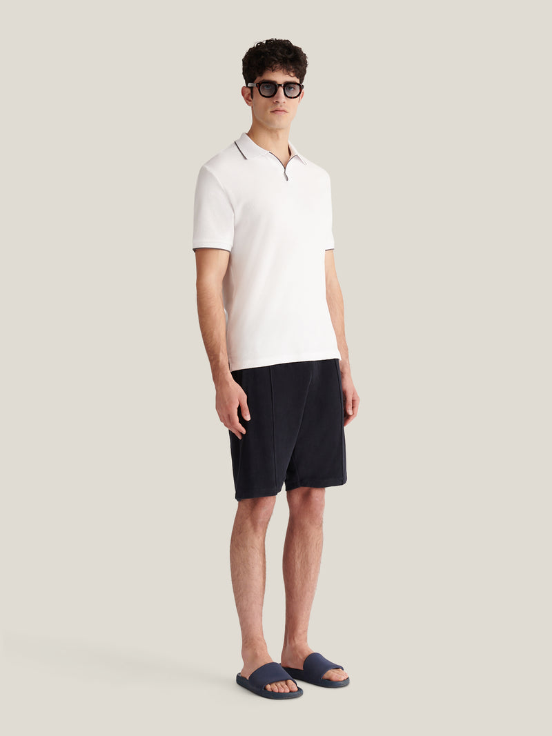 Bagni Towelling Polo in Bright White