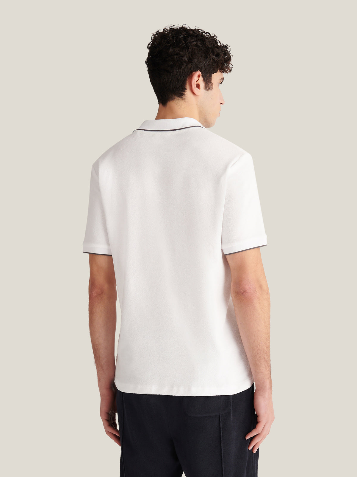 Bagni Towelling Polo in Bright White