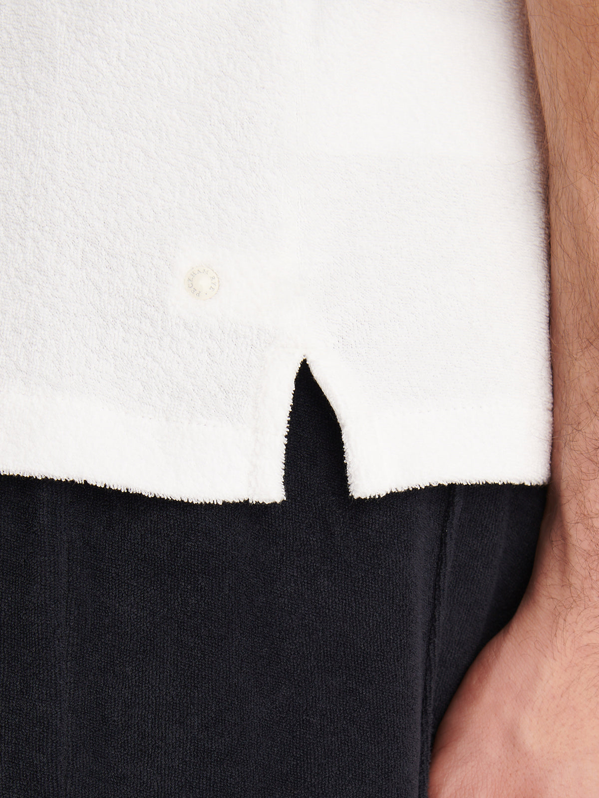 Bagni Towelling Polo in Bright White