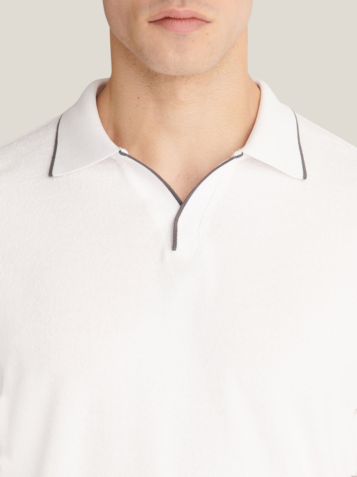 Bagni Towelling Polo in Bright White