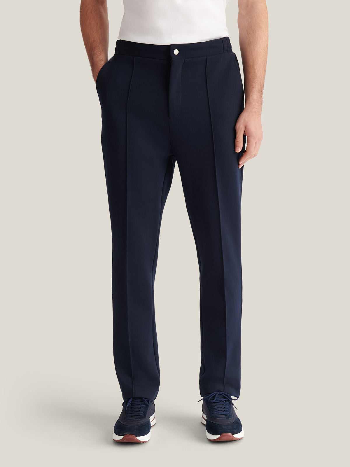 Riva Jersey Interlock Trouser in Dark Sapphire Navy